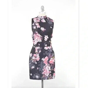 We are Kindred black floral open-back dress